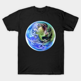 Swirly Planet Earth Globe T-Shirt